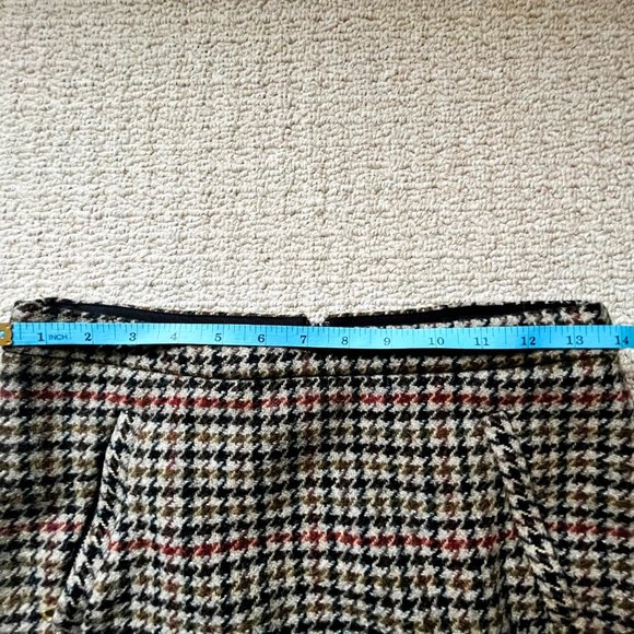 J.CREW Multi Colour Houndstooth Wool Skirt Size 0 - Picture 5 of 5